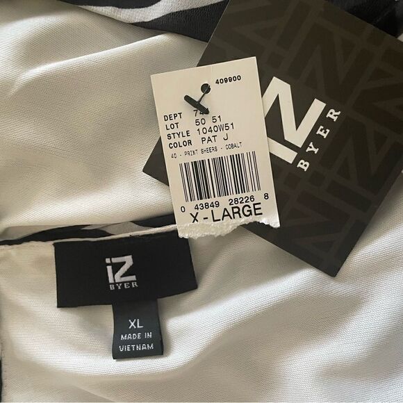 🆕 IZ Byer California Chevron Halter Top Black & White Sz XL - Picture 6 of 7